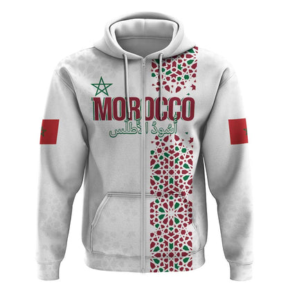 Morocco Atlas Lions Personalized Zip Hoodie Arabesque Inspired Pattern