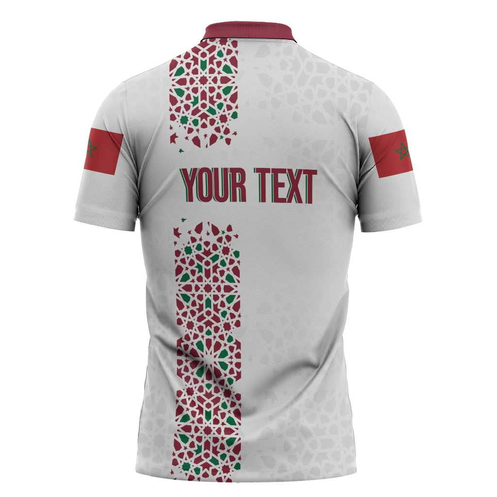 Morocco Atlas Lions Personalized Zipper Polo Shirt Arabesque Inspired Pattern
