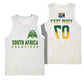 Custom South Africa Cricket Champion Basketball Jersey Gold Proteas - All White - African Pride