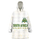 Custom South Africa Cricket Champion Kid Wearable Blanket Hoodie Gold Proteas - All White - African Pride