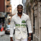 Custom South Africa Cricket Champion Long Sleeve Button Shirt Gold Proteas - All White - African Pride