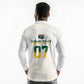 Custom South Africa Cricket Champion Long Sleeve Polo Shirt Gold Proteas - All White - African Pride