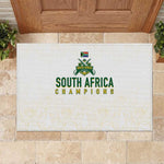 South Africa Cricket Champion Rubber Doormat Gold Proteas - All White - African Pride