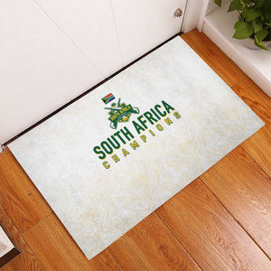 South Africa Cricket Champion Rubber Doormat Gold Proteas - All White - African Pride