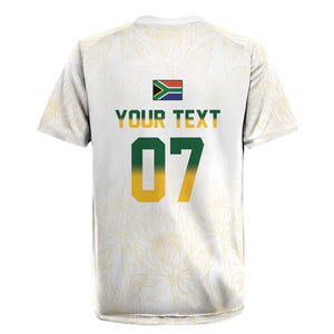 Custom South Africa Cricket Champion Rugby Jersey Gold Proteas - All White - African Pride