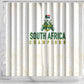 South Africa Cricket Champion Shower Curtain Gold Proteas - All White - African Pride