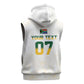 Custom South Africa Cricket Champion Sleeveless Hoodie Gold Proteas - All White - African Pride