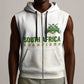 Custom South Africa Cricket Champion Sleeveless Zip Hoodie Gold Proteas - All White - African Pride