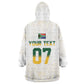 Custom South Africa Cricket Champion Wearable Blanket Hoodie Gold Proteas - All White - African Pride