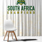 South Africa Cricket Champion Window Curtain Gold Proteas - All White - African Pride
