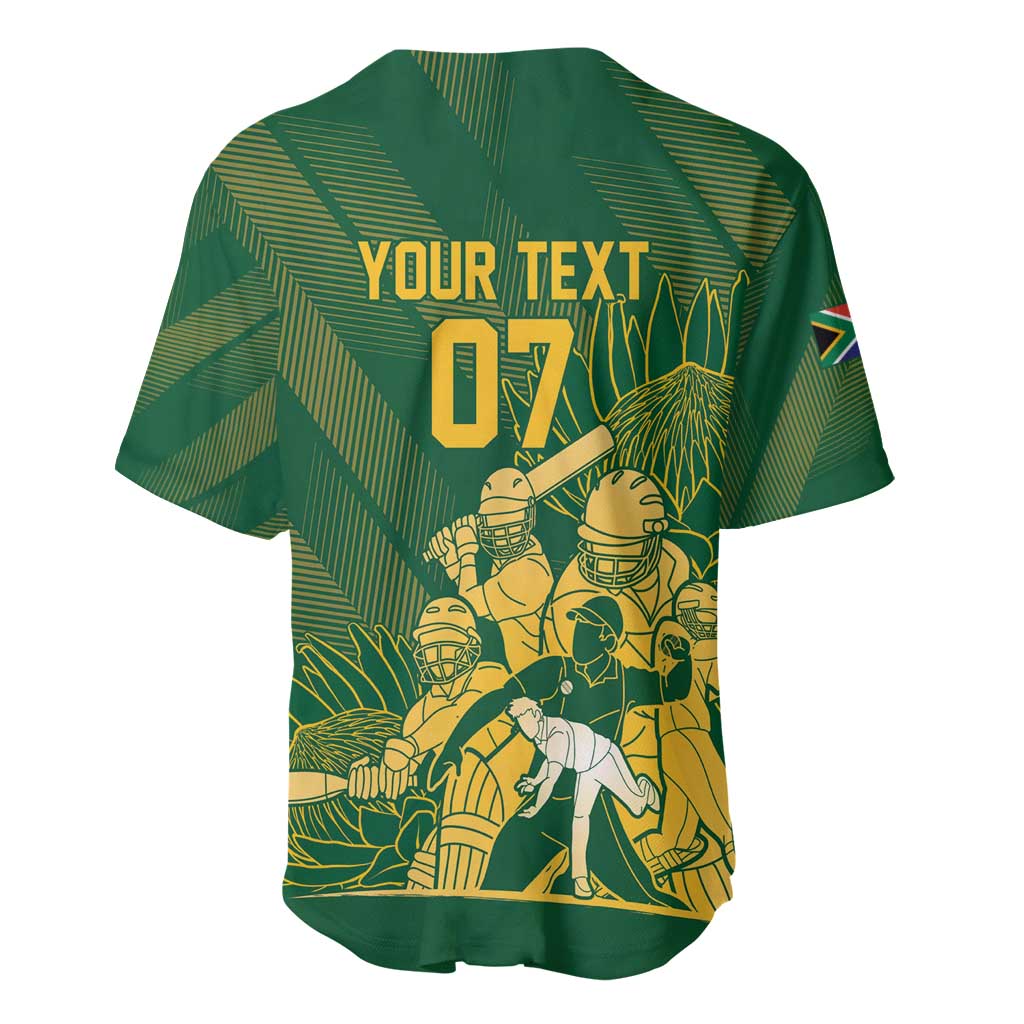 Custom South Africa Cricket Champion Baseball Jersey Proteas Rock The World - African Pride