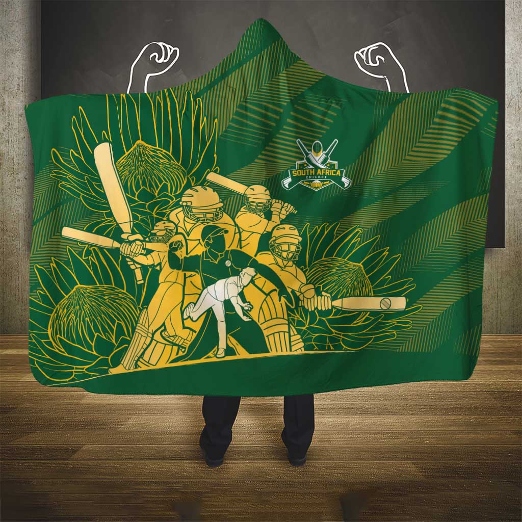 South Africa Cricket Champion Hooded Blanket Proteas Rock The World - African Pride