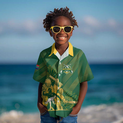 Custom South Africa Cricket Champion Kid Hawaiian Shirt Proteas Rock The World - African Pride