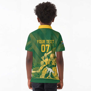 Custom South Africa Cricket Champion Kid Polo Shirt Proteas Rock The World - African Pride
