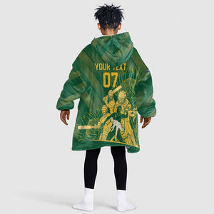 Custom South Africa Cricket Champion Kid Wearable Blanket Hoodie Proteas Rock The World - African Pride