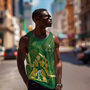 Custom South Africa Cricket Champion Men Tank Top Proteas Rock The World - African Pride