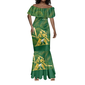 Custom South Africa Cricket Champion Mermaid Dress Proteas Rock The World - African Pride