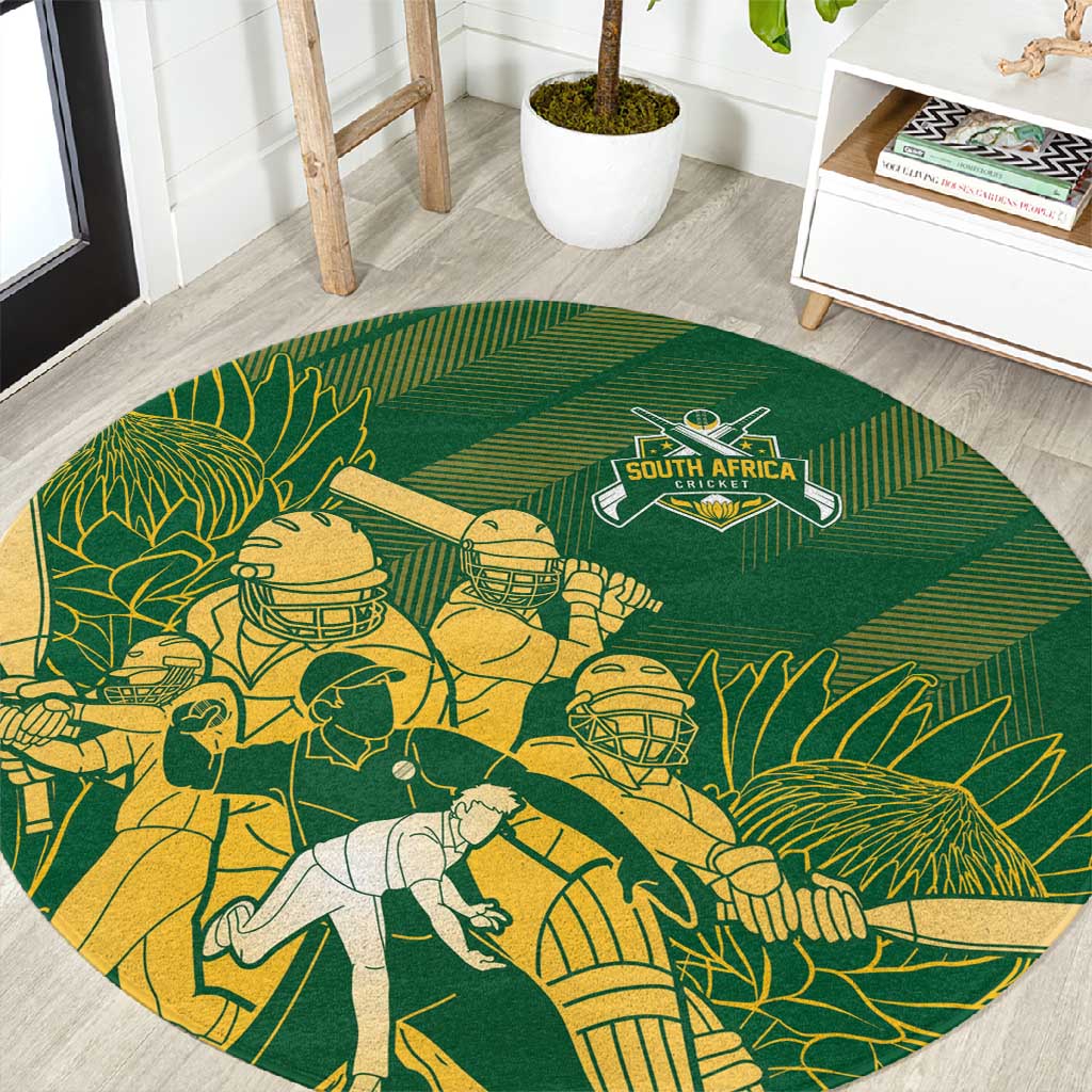 South Africa Cricket Champion Round Carpet Proteas Rock The World - African Pride