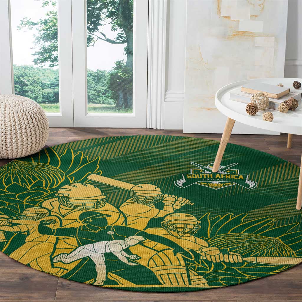 South Africa Cricket Champion Round Carpet Proteas Rock The World - African Pride
