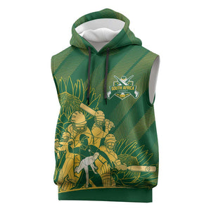 Custom South Africa Cricket Champion Sleeveless Hoodie Proteas Rock The World - African Pride