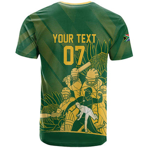 Custom South Africa Cricket Champion T shirt Proteas Rock The World - African Pride