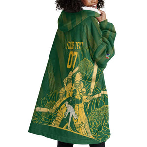 Custom South Africa Cricket Champion Wearable Blanket Hoodie Proteas Rock The World - African Pride