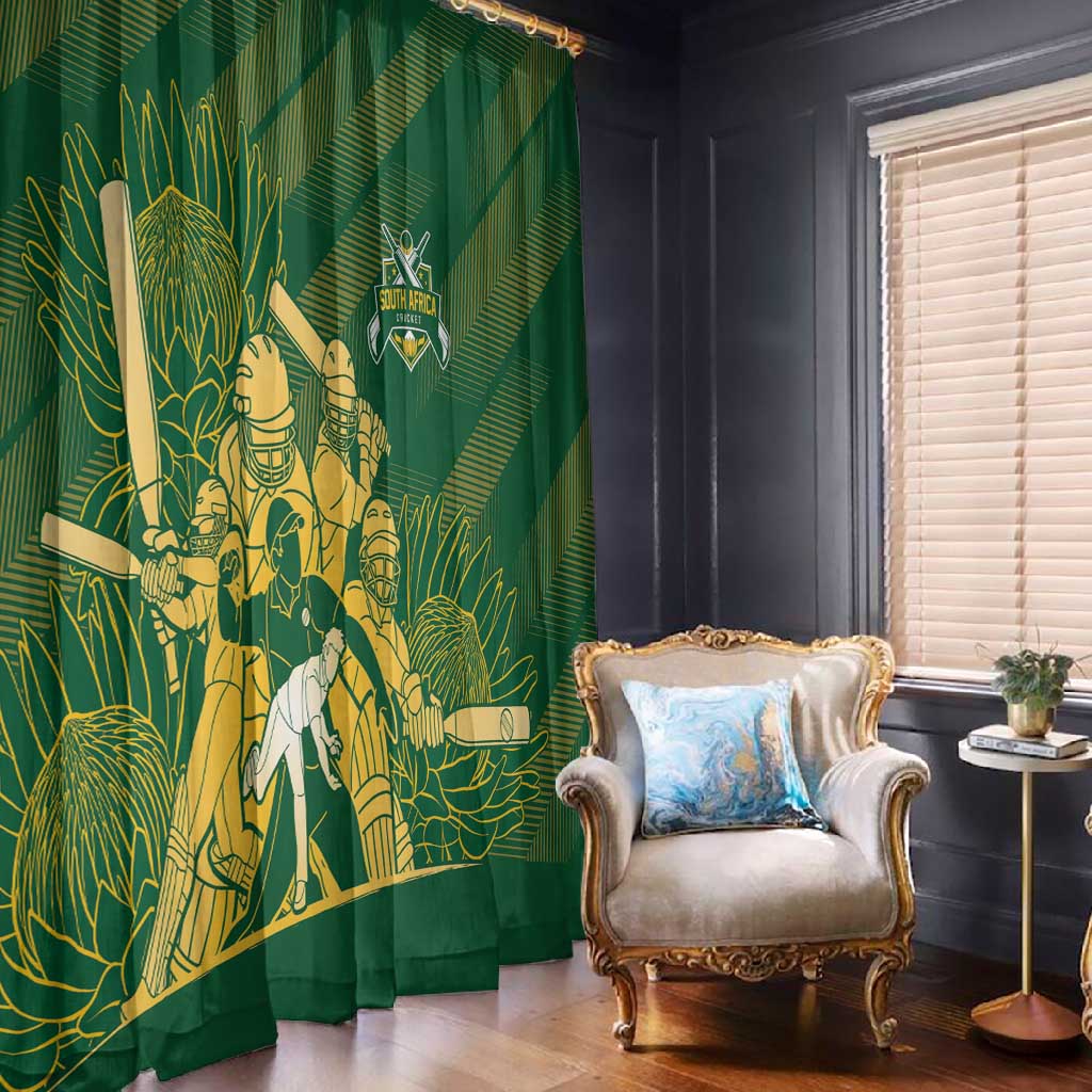 South Africa Cricket Champion Window Curtain Proteas Rock The World - African Pride