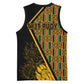 Personalised South African Heritage Day Basketball Jersey Kente Ethnic Patterns Mix Protea - African Pride