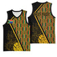Personalised South African Heritage Day Basketball Jersey Kente Ethnic Patterns Mix Protea - African Pride