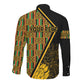 Personalised South African Heritage Day Long Sleeve Button Shirt Kente Ethnic Patterns Mix Protea