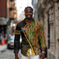 Personalised South African Heritage Day Long Sleeve Button Shirt Kente Ethnic Patterns Mix Protea