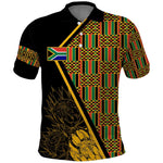 Personalised South African Heritage Day Polo Shirt Kente Ethnic Patterns Mix Protea