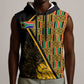 Personalised South African Heritage Day Sleeveless Hoodie Kente Ethnic Patterns Mix Protea - African Pride