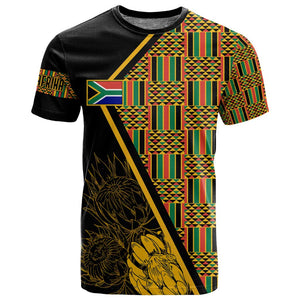 Personalised South African Heritage Day T shirt Kente Ethnic Patterns Mix Protea