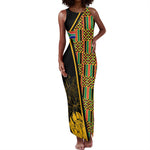 Personalised South African Heritage Day Tank Maxi Dress Kente Ethnic Patterns Mix Protea
