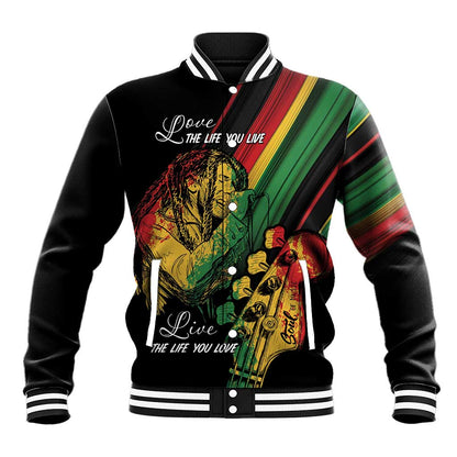 Personalised Afro Vibes Baseball Jacket Reggae King - Live The Way You Love