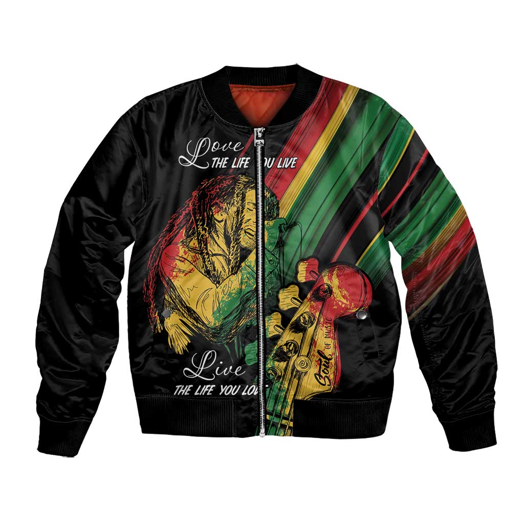 Personalised Afro Vibes Bomber Jacket Reggae King - Live The Way You Love