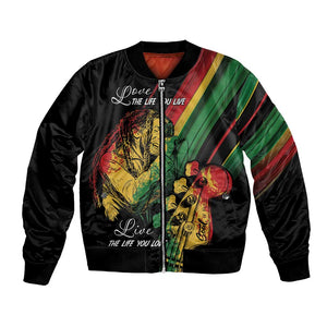 Personalised Afro Vibes Bomber Jacket Reggae King - Live The Way You Love