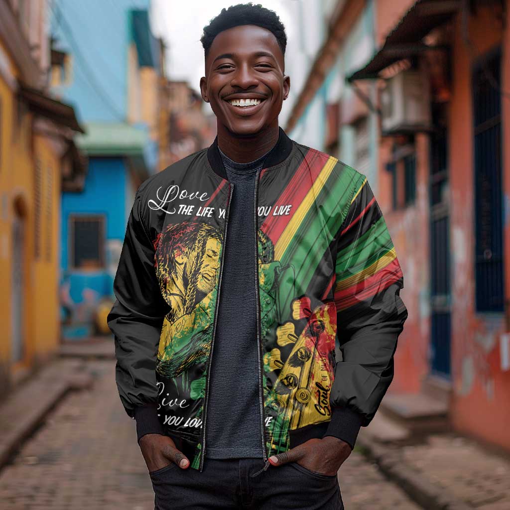 Personalised Afro Vibes Bomber Jacket Reggae King - Live The Way You Love