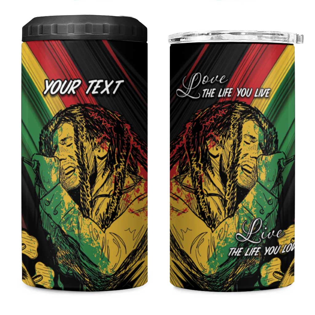 Personalised Afro Vibes 4 in 1 Can Cooler Tumbler Reggae King - Live The Way You Love