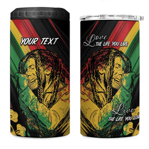 Personalised Afro Vibes 4 in 1 Can Cooler Tumbler Reggae King - Live The Way You Love