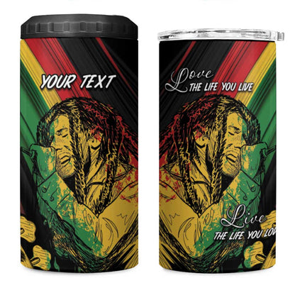Personalised Afro Vibes 4 in 1 Can Cooler Tumbler Reggae King - Live The Way You Love