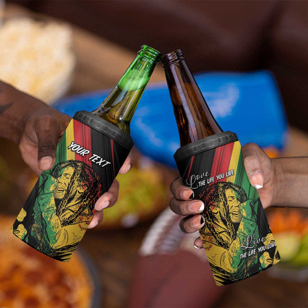 Personalised Afro Vibes 4 in 1 Can Cooler Tumbler Reggae King - Live The Way You Love