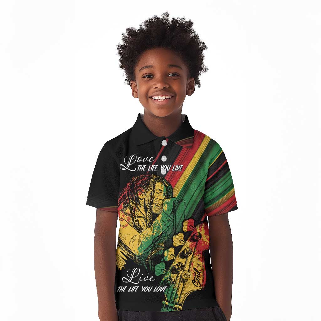Personalised Afro Vibes Kid Polo Shirt Reggae King - Live The Way You Love