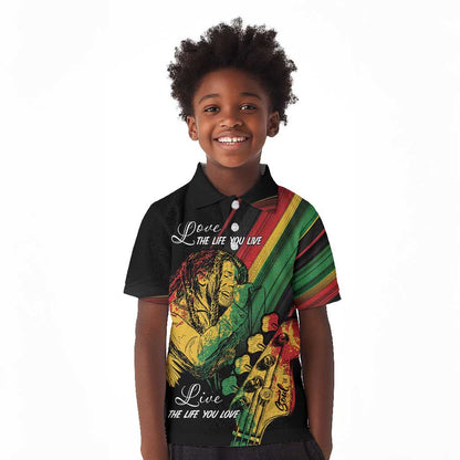 Personalised Afro Vibes Kid Polo Shirt Reggae King - Live The Way You Love