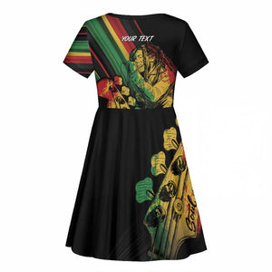 Personalised Afro Vibes Kid Short Sleeve Dress Reggae King - Live The Way You Love