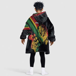 Personalised Afro Vibes Kid Wearable Blanket Hoodie Reggae King - Live The Way You Love