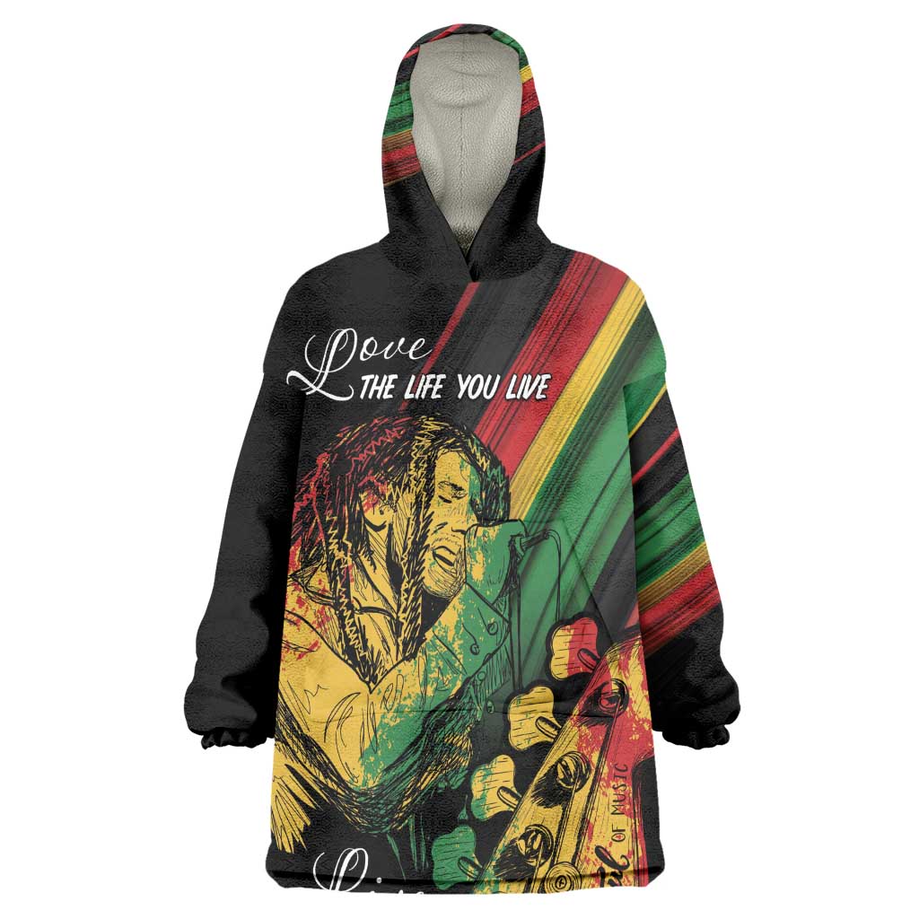 Personalised Afro Vibes Kid Wearable Blanket Hoodie Reggae King - Live The Way You Love