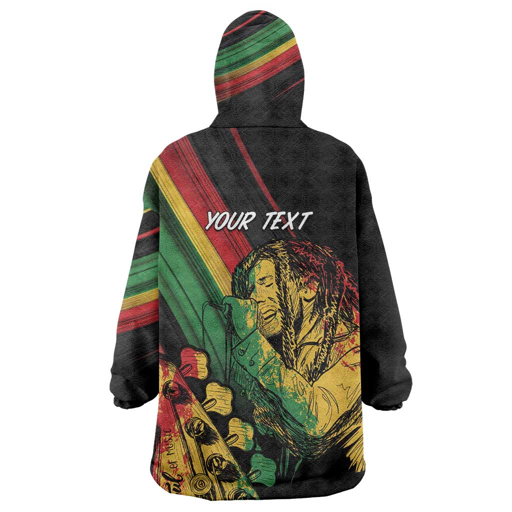 Personalised Afro Vibes Kid Wearable Blanket Hoodie Reggae King - Live The Way You Love