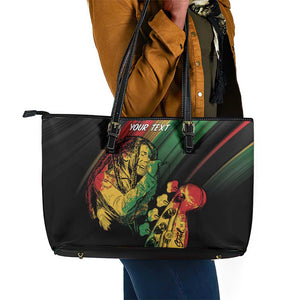 Personalised Afro Vibes Leather Tote Bag Reggae King - Live The Way You Love
